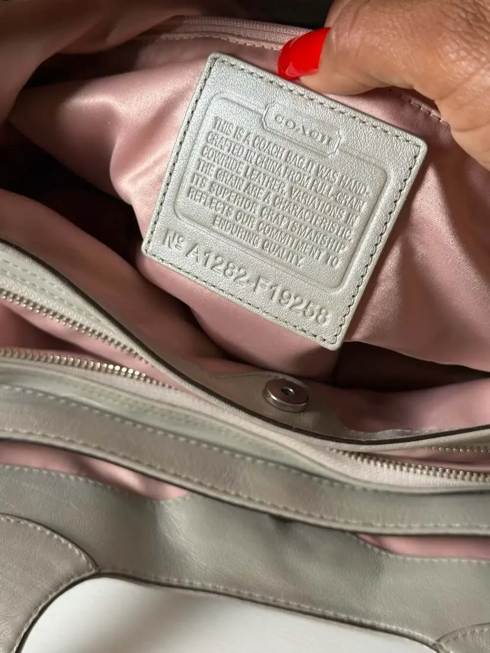 Coach Metallic Silver Perforated Leather Hobo Handbag F19258
